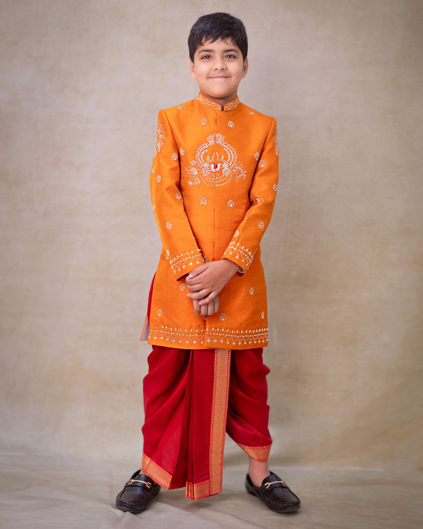 ORANGE NAMAM ORANGE SHERWANI