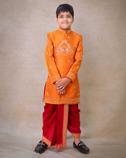 ORANGE NAMAM ORANGE SHERWANI