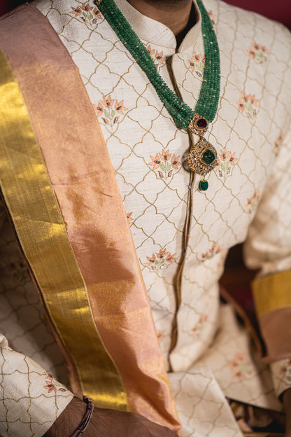 IVORY MOSSAIC SHERWANI