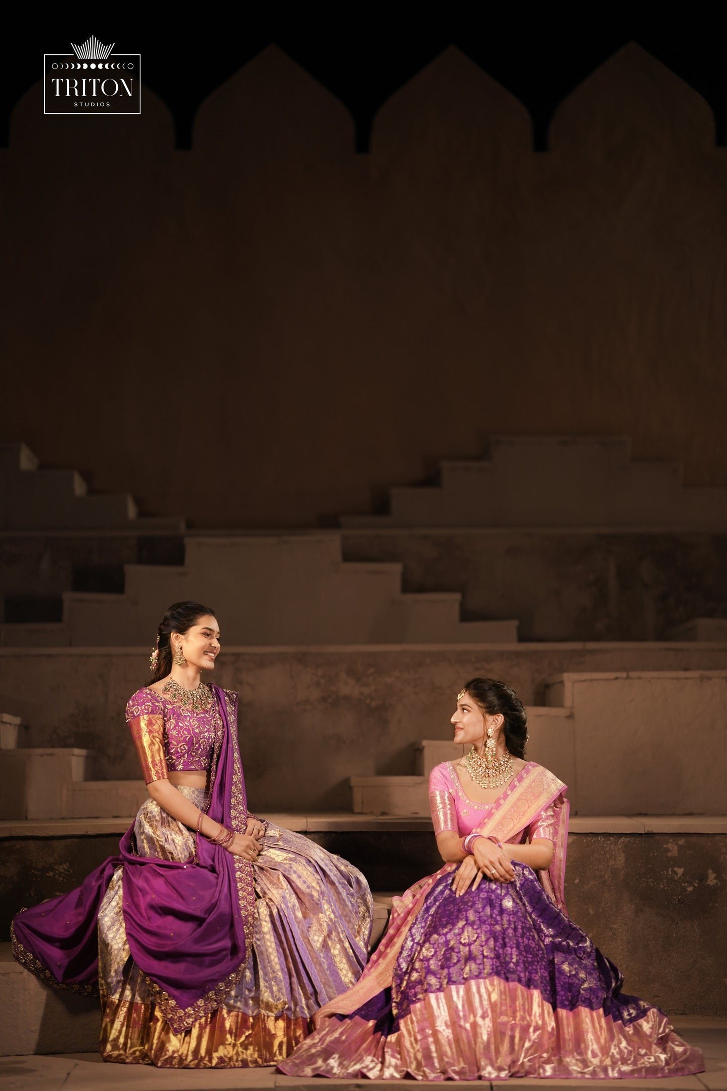 Lavender pattu lehnga