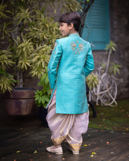 TEAL BLUE SHERWANI