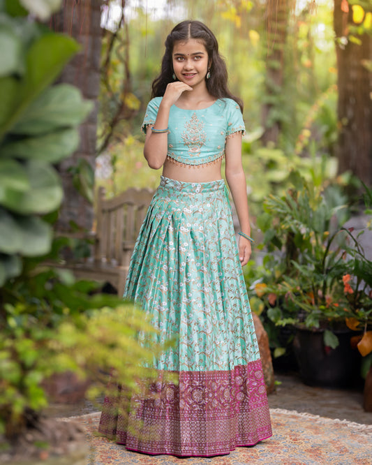 TEAL BANARASI LEHENGA
