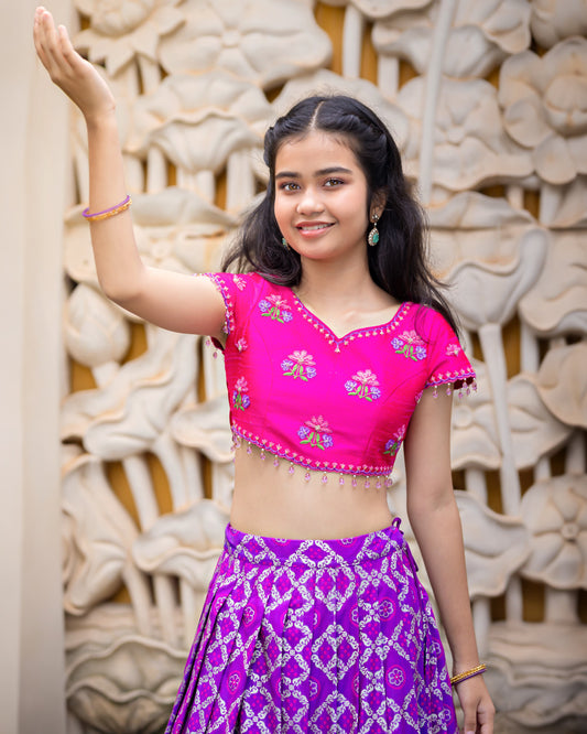 PURPLE AND PINK PATOLA LEHENGA SET