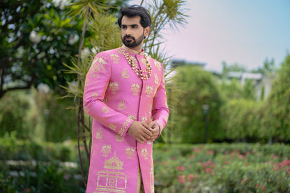 MAJESTIC MAGENTA MANDIR SHERWANI