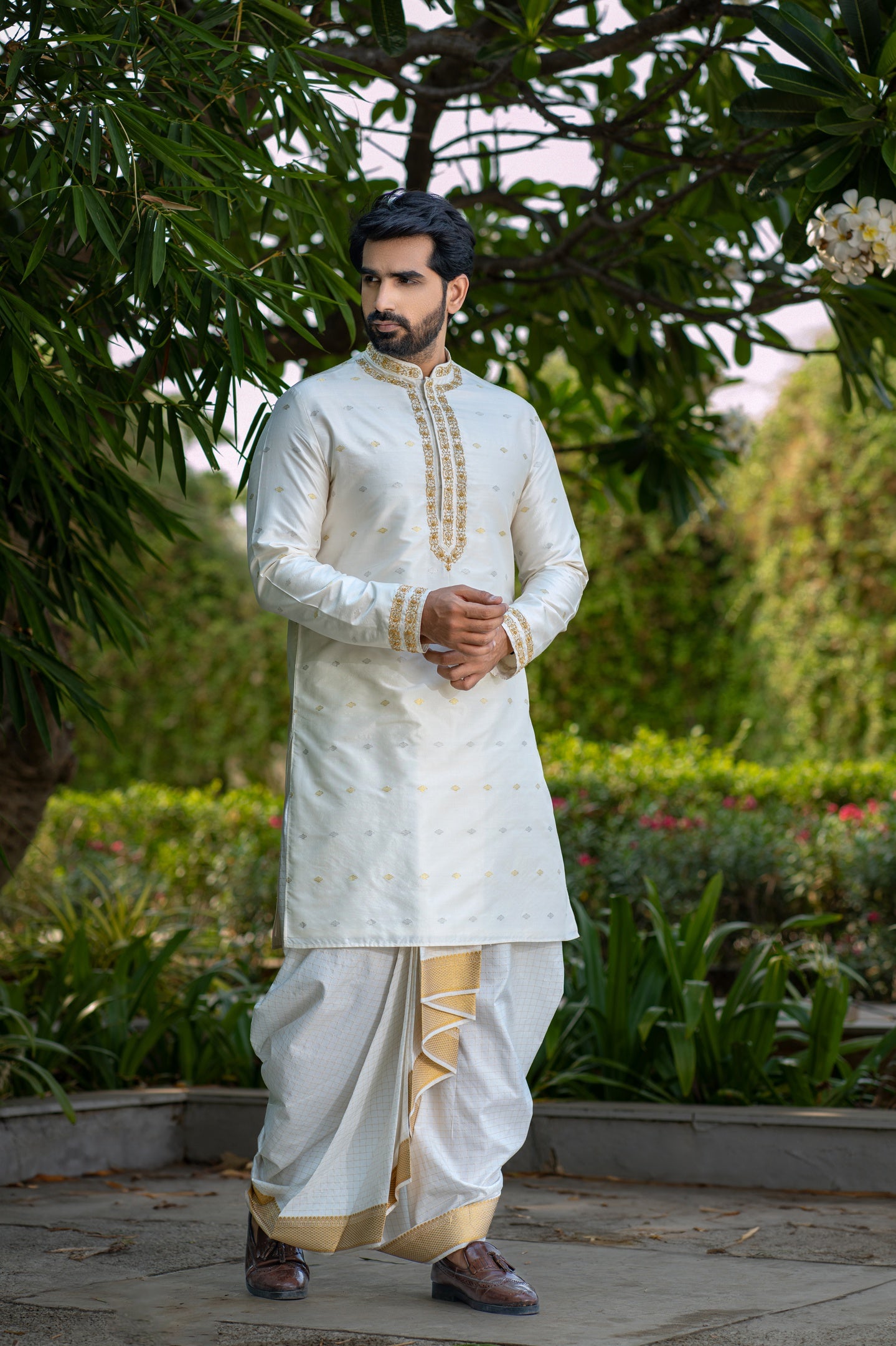 IVORY PATTU KURTA