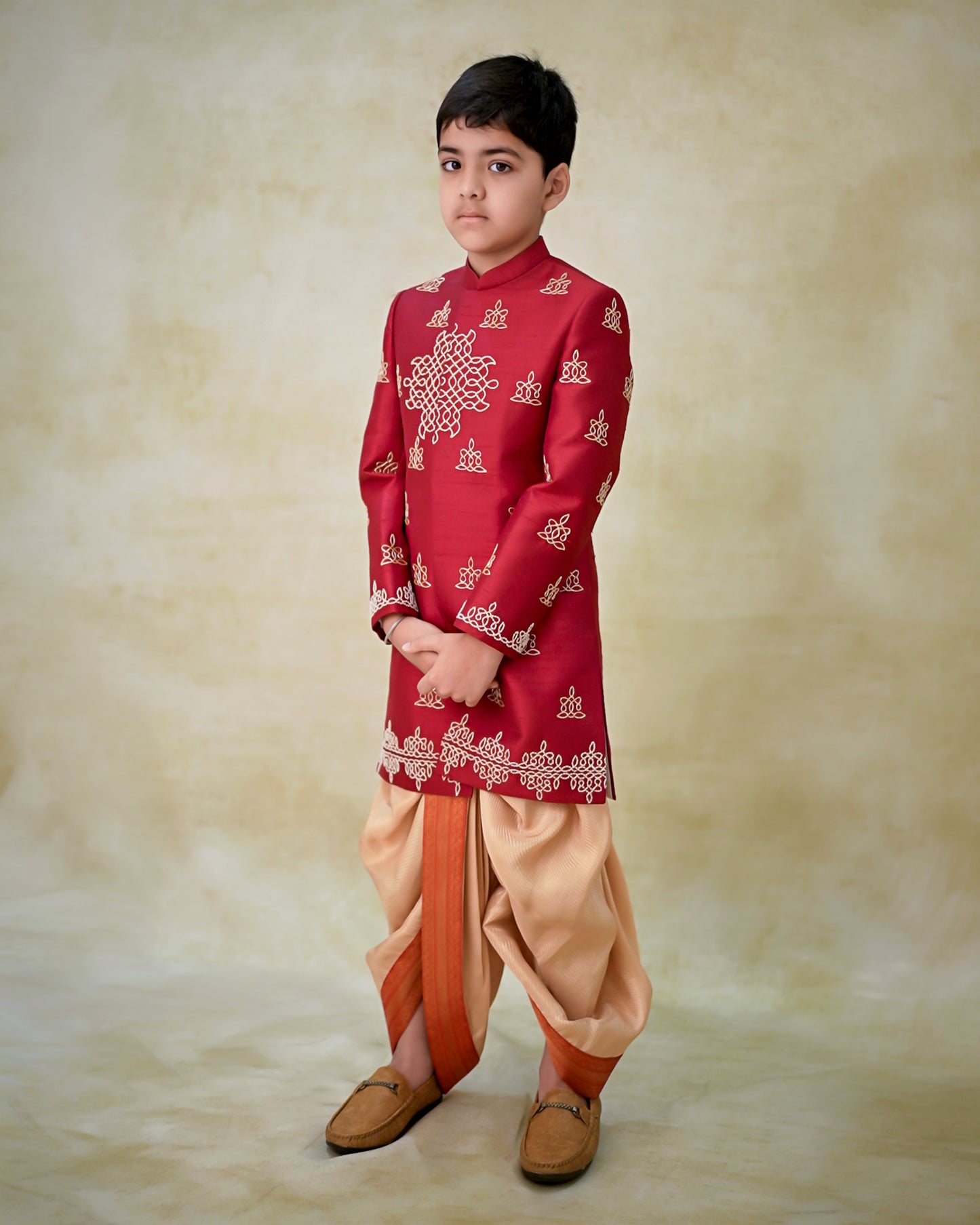 RED KOLAM SHERWANI