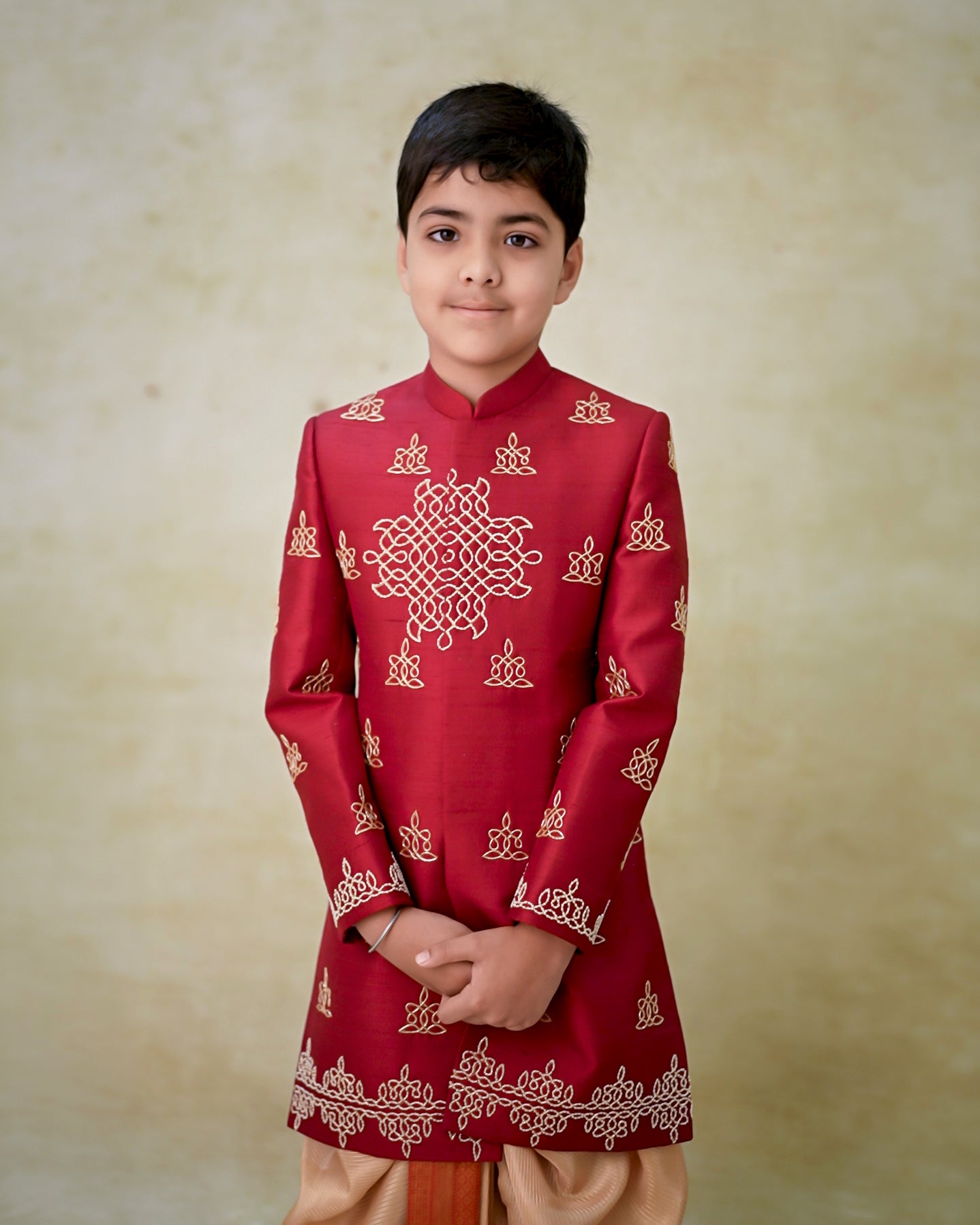 RED KOLAM SHERWANI