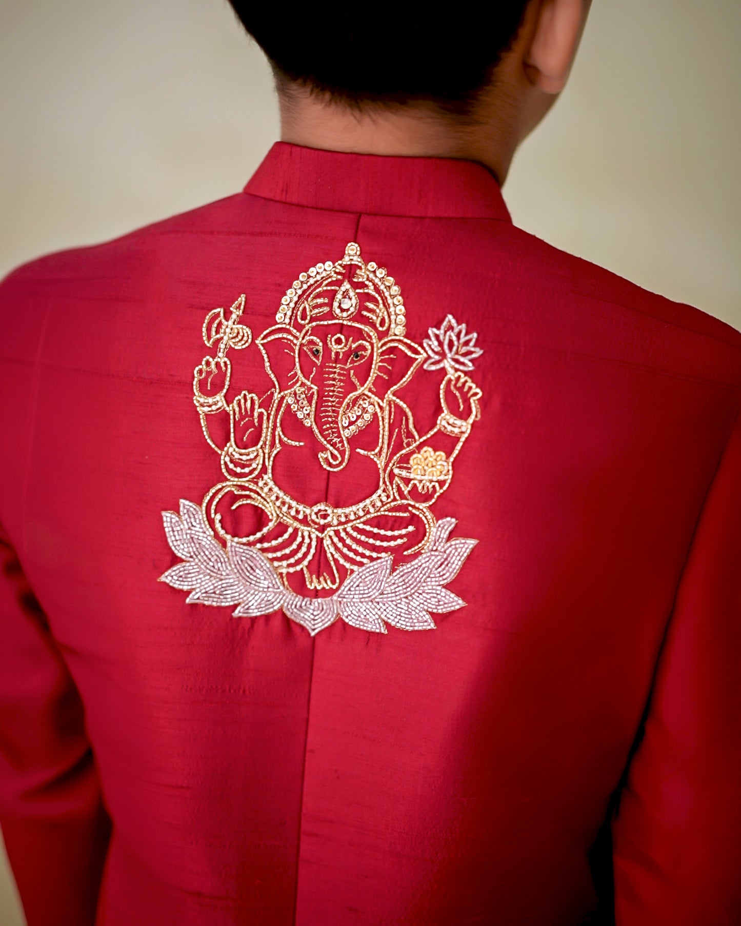 RED KOLAM SHERWANI