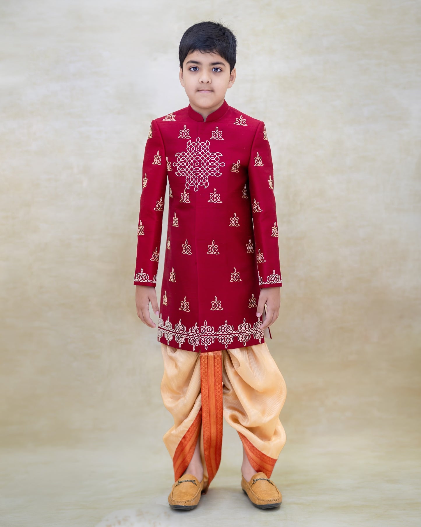 RED KOLAM SHERWANI