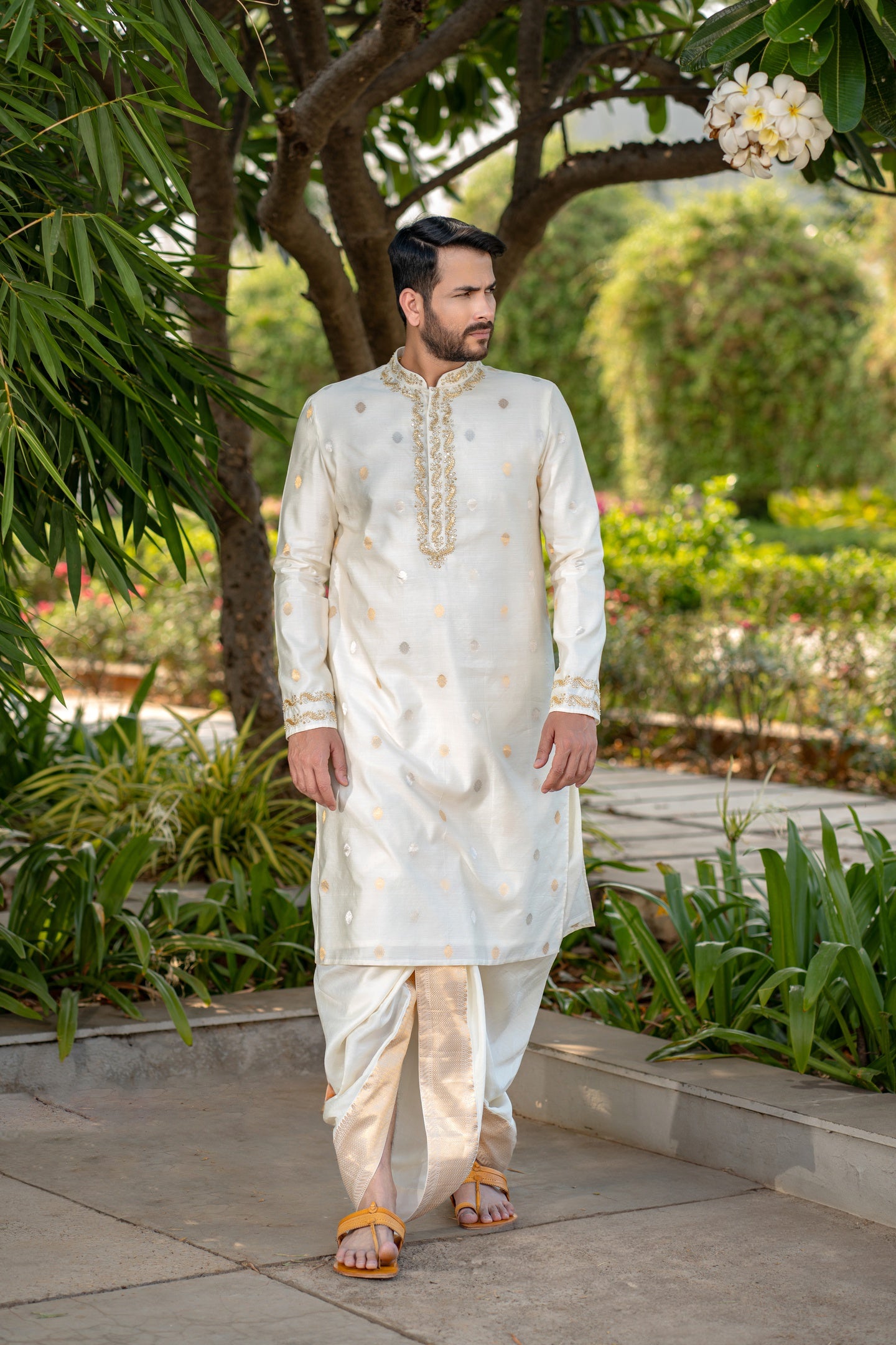 OFF WHITE PATTU KURTA