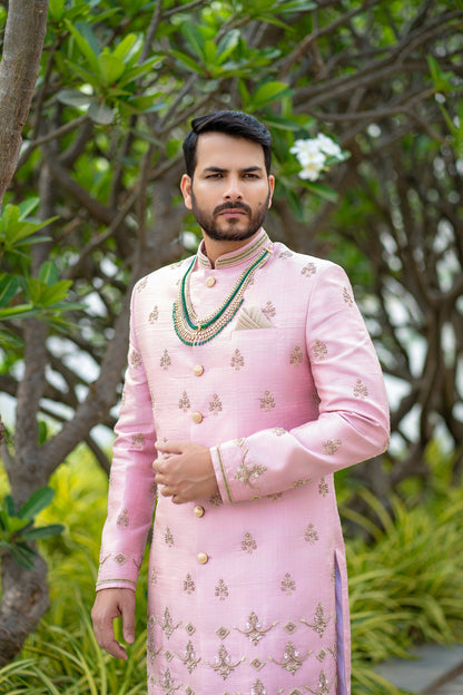 PINK TISSUE SHERWEANI