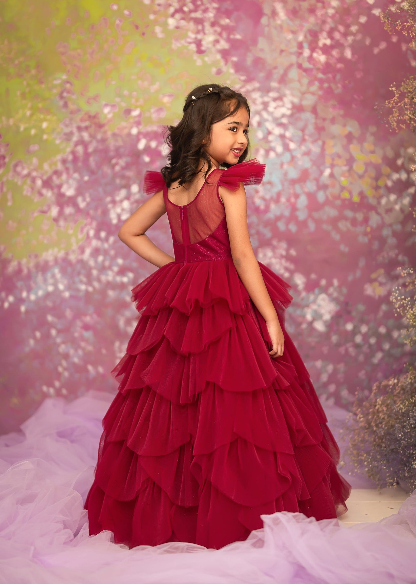 "Crimson Blossom" - Ruby Garden Gown