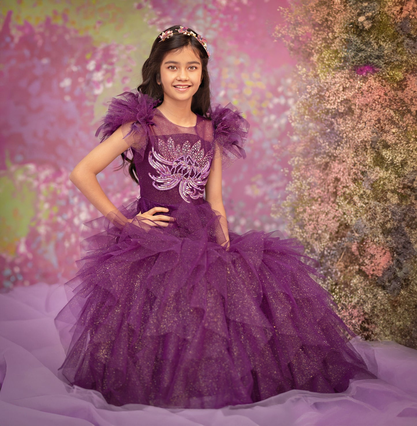 "Regal Amethyst" - Majestic Sparkle Gown