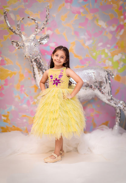 "Lemon Zest" - Sunshine Feather Gown