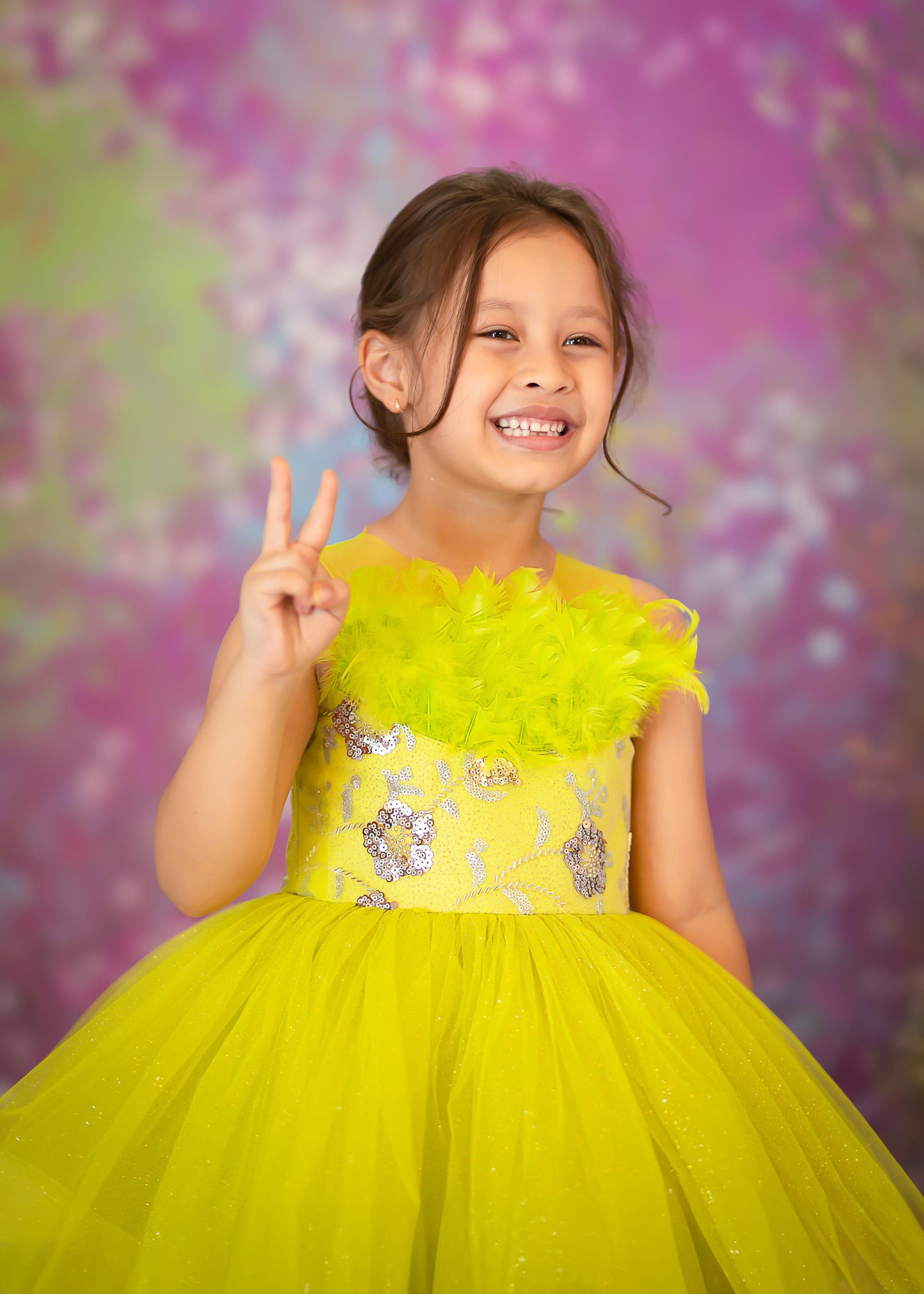 "Sunny Feather" - Canary Whimsy Gown