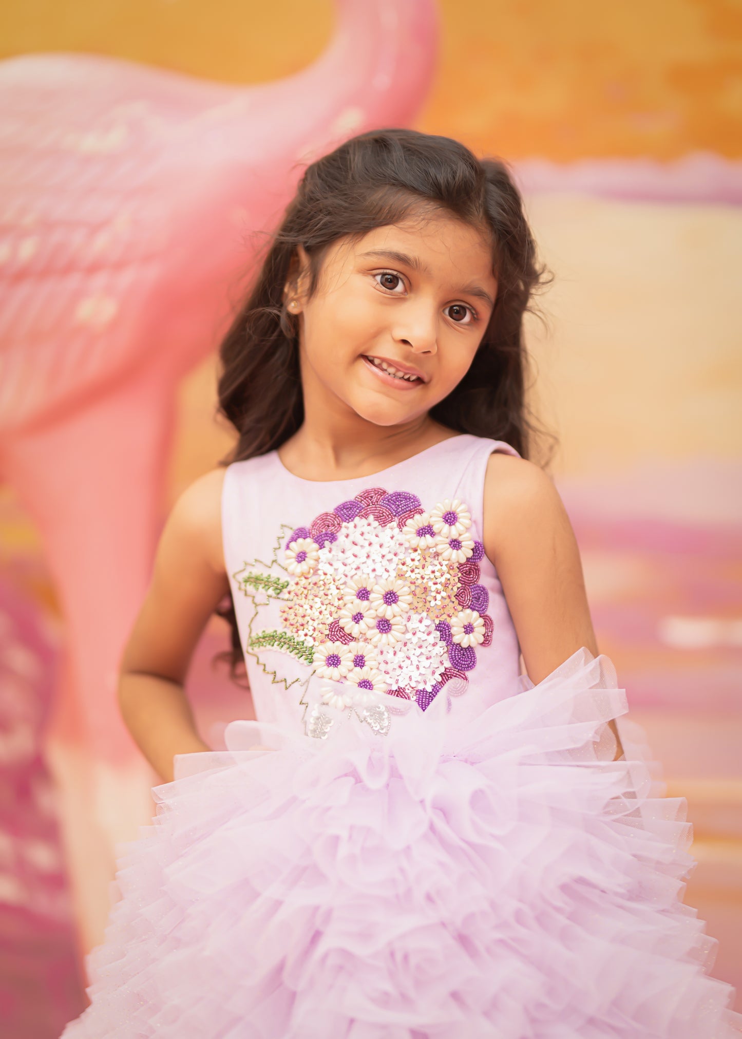 "Shimmering lilac"- sparkling lilac frock