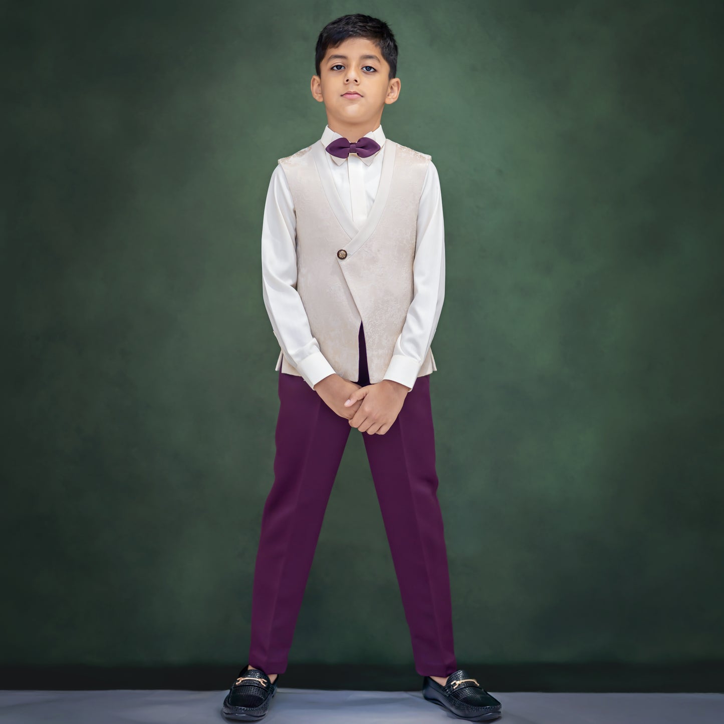 IVORY JACQUARD WAISTCOAT SET