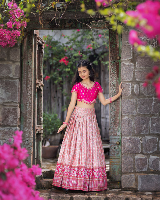 PEACH AND PINK BANARASI