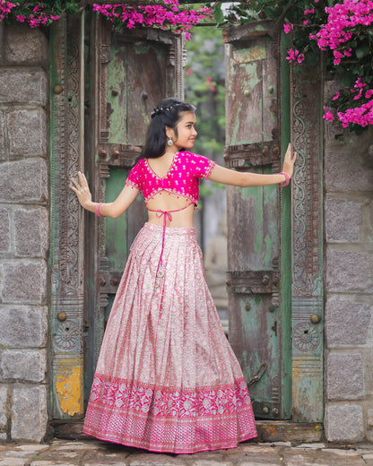 PEACH AND PINK BANARASI