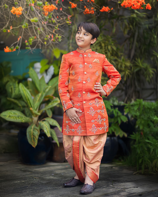 RED JEWELLERY DESIGN SHERWANI