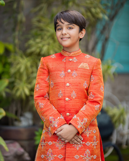 RED JEWELLERY DESIGN SHERWANI